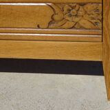 Large Art Deco bedside table in light oak