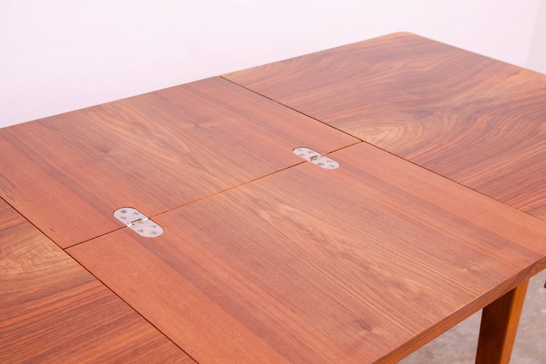 Mid century walnut folding dining table by Setona, 1950s, Czechoslovakia