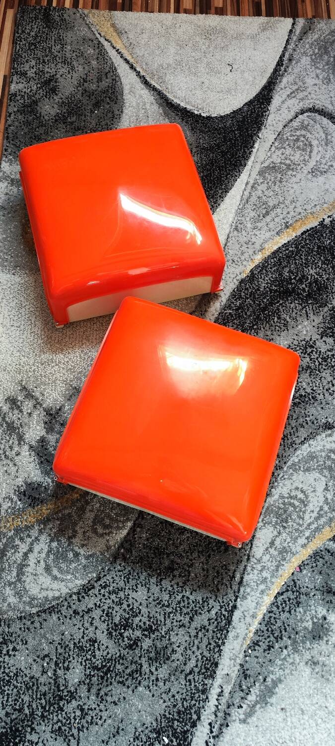 Artemide Space Age wall lights orange