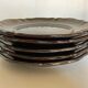 Set of 5 plates with godrons in glazed earth from Biot 1970