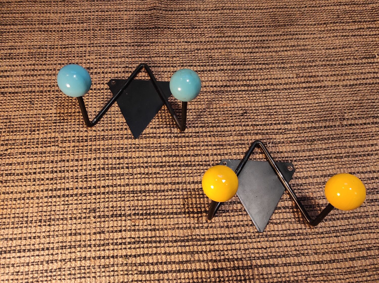 Pair of coat racks two hooks