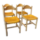 Set of 4 modernist light wood chairs from France, 1990s