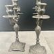 Pair of pewter candle holders - Made in Italy - 70s