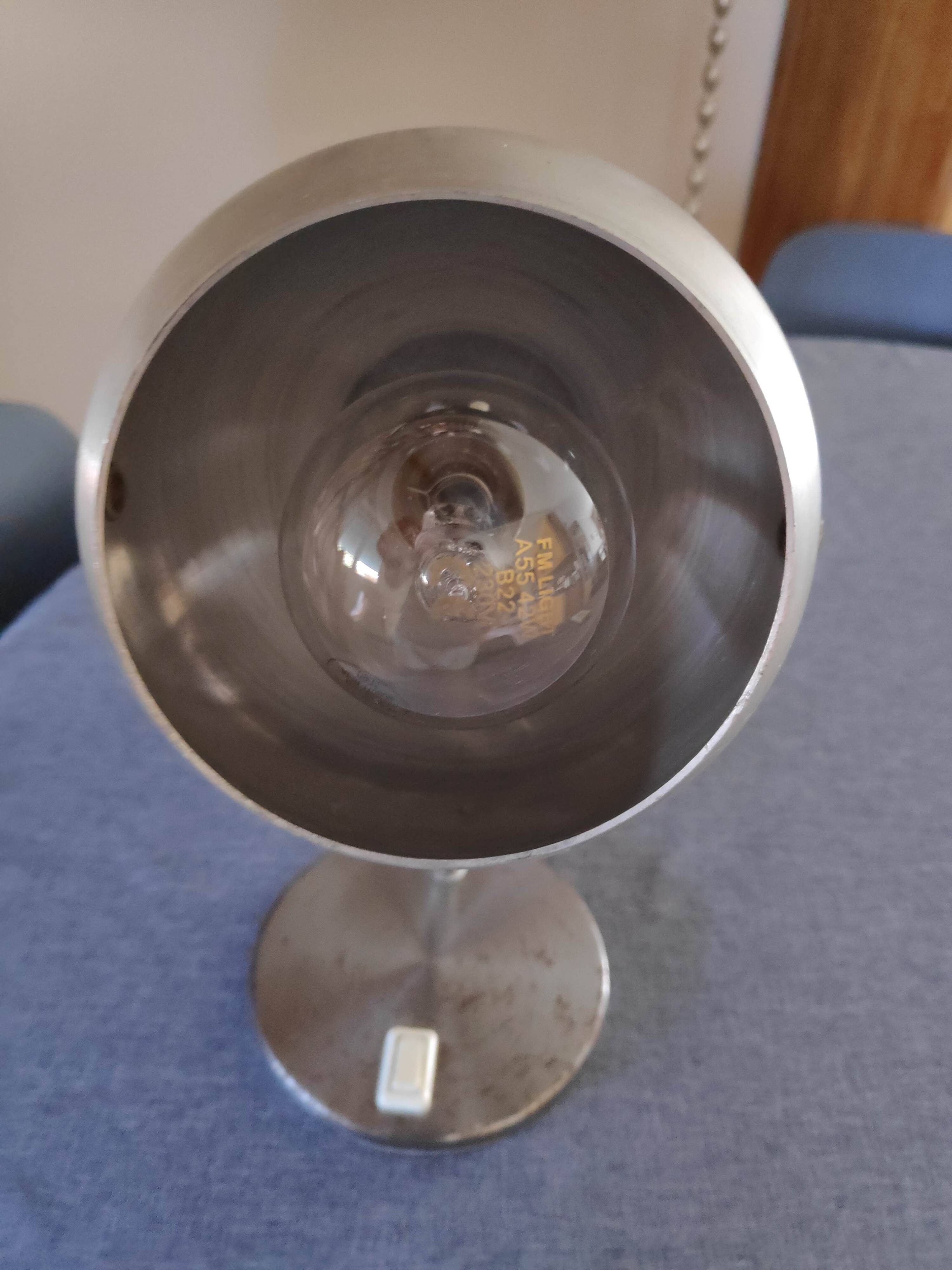 All metal eyeball lamp on stem