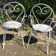 Paire de fauteuils de jardin métal vintage
