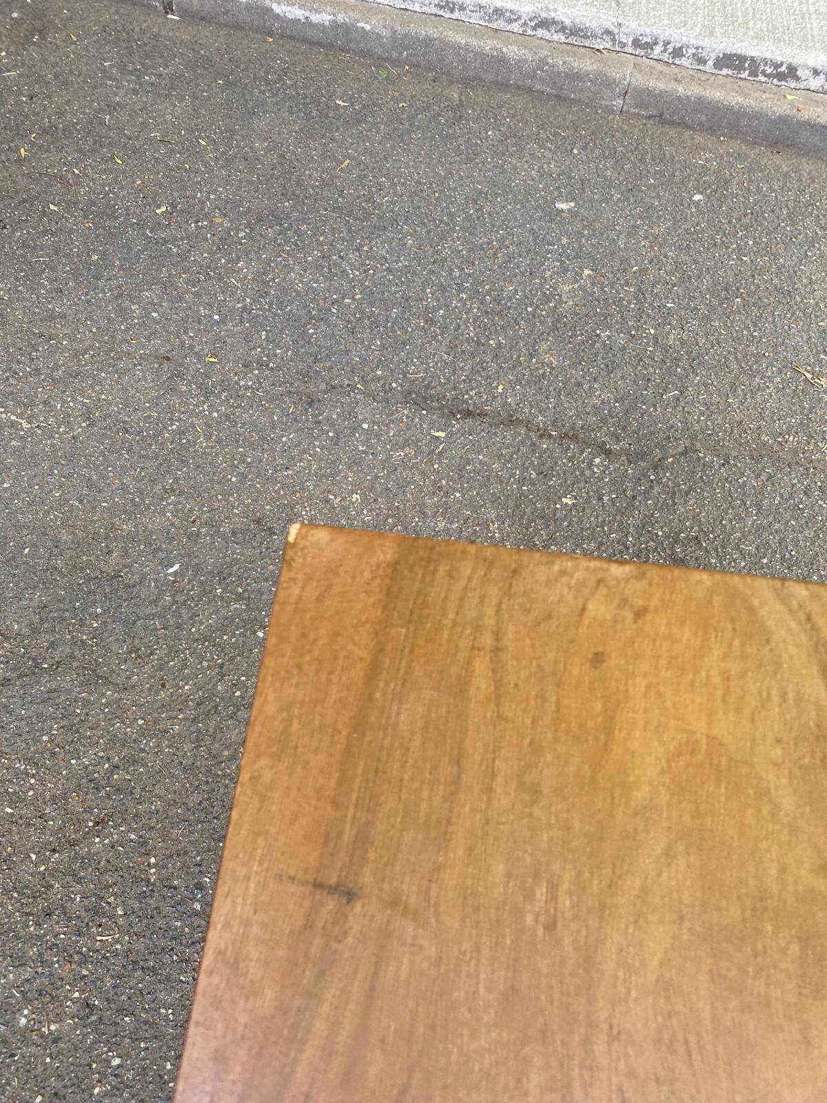 Vintage bar side table with wheels, Art Deco walnut, 1960.