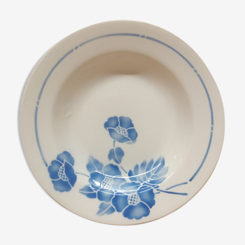 Set 4 assiettes creuses fleurs bleues