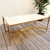 Marble and brass coffee table