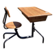 School desk - tubular metal and wood desk Prouvé style