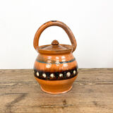 Glazed terracotta cooking pot 19th century orange