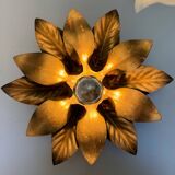 Golden flower wall light from the 70s