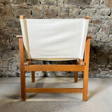 Pair of fabric and pine armchairs by Ikea 1990