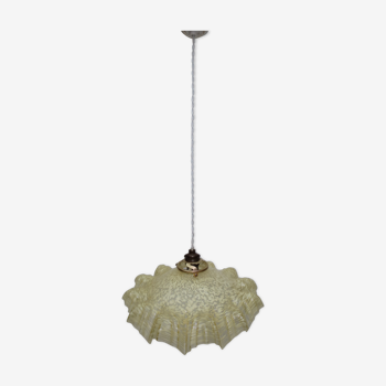Old opaline suspension clichy straw and white