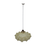 Suspension ancienne opaline clichy paille et blanc