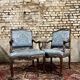 Pair of natural wood armchairs in regency style 19th century