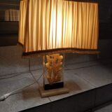 Fractal resin lamp with crystal inclusion by Pierre Giraudon