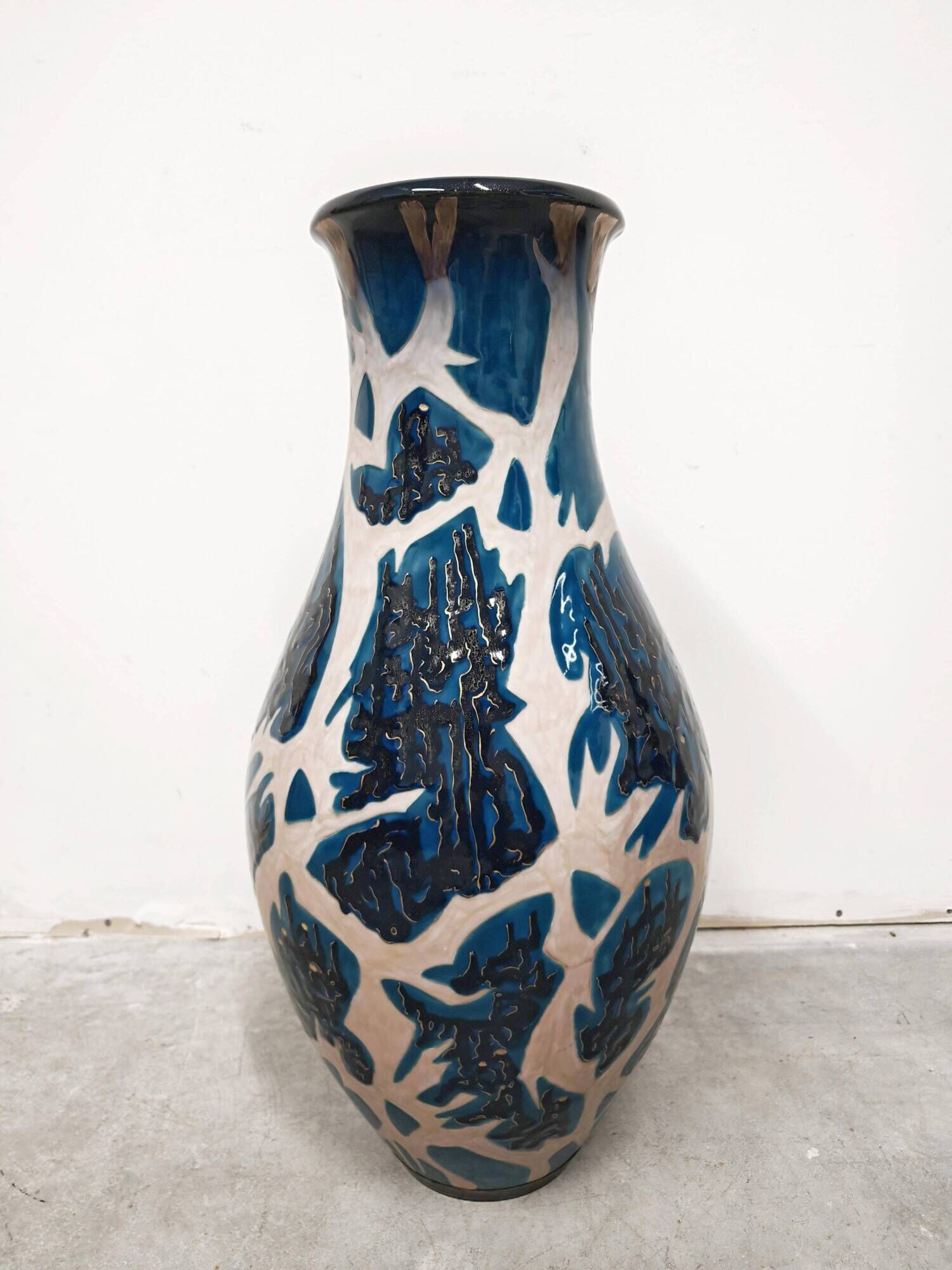 XXL ceramic vase mid-century Mahiedine Boutaleb Sèvres 1975