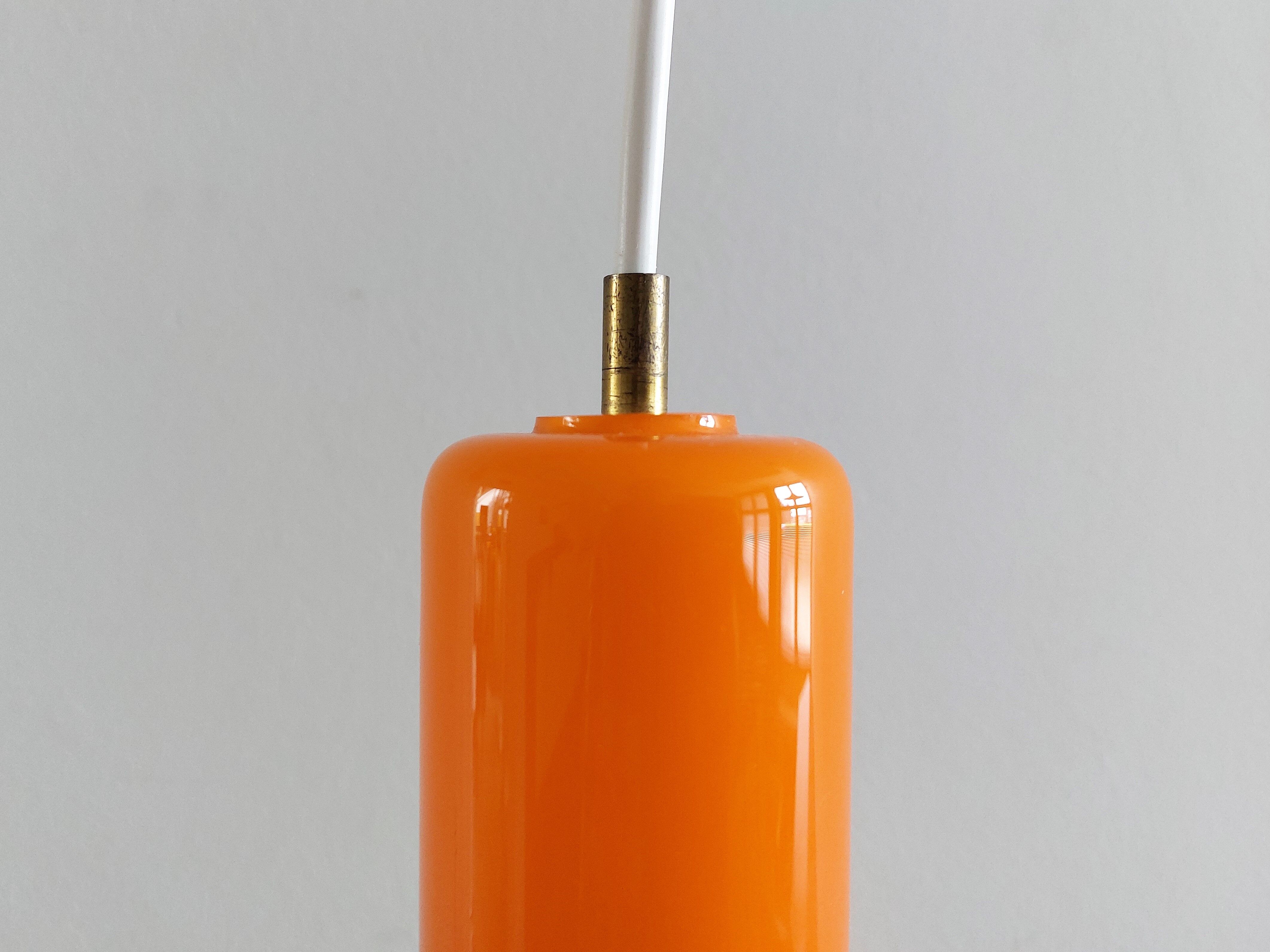 Orange Murano glass pendant lamp by Gino Vistosi for Vistosi, Italy 1960's