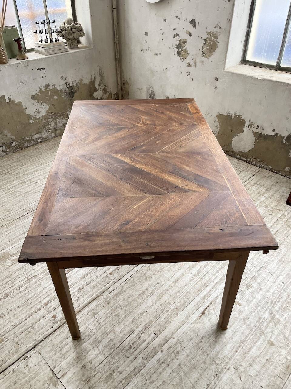 19th century oak farmhouse table 270cm with extensions