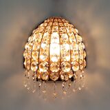 Set of 2 German gold-plated and glass wall lamps from Palwa, 1960s