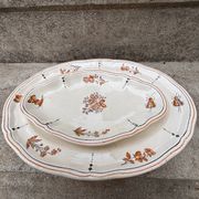 Duo of old plates Condé Longchamp – Terre de Fer, floral decoration & in