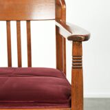 Art Nouveau design dining chair/side chair with red fabric upholstery