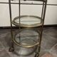 Serving cart, shelf, three-tier metal and glass trolley