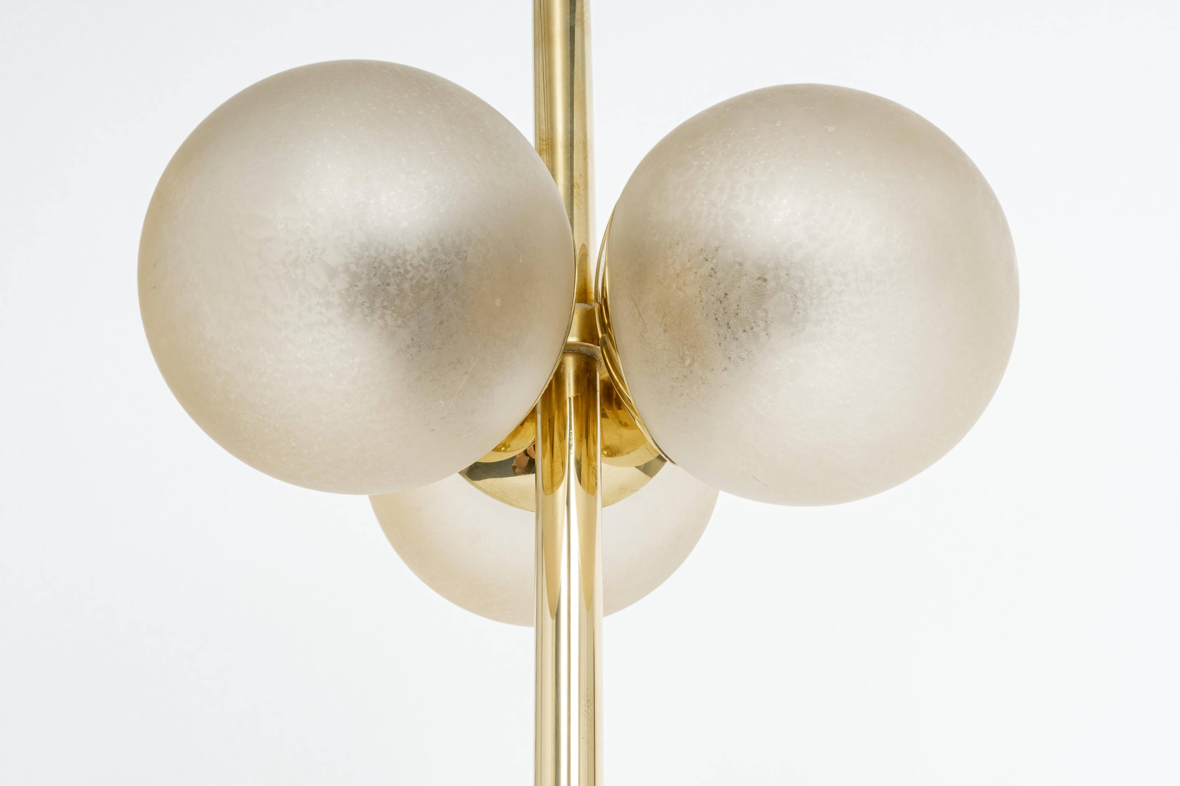 Pair of large brass table lamps by Kaiser, Germany, 1970s.