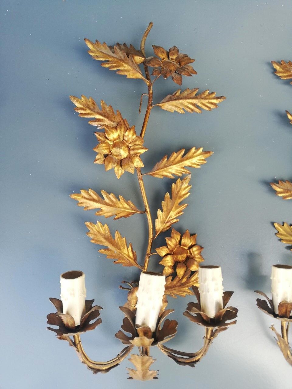 Pair of metal wall lamps