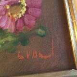 Signed flower bouquet painting