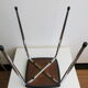 Vintage stool in chrome metal and black skai