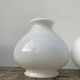 Pair of vintage white glass pendant lamp in the shape of a vintage globe