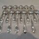 12 silver plated soup spoons by Boulenger, Art Nouveau Chardons