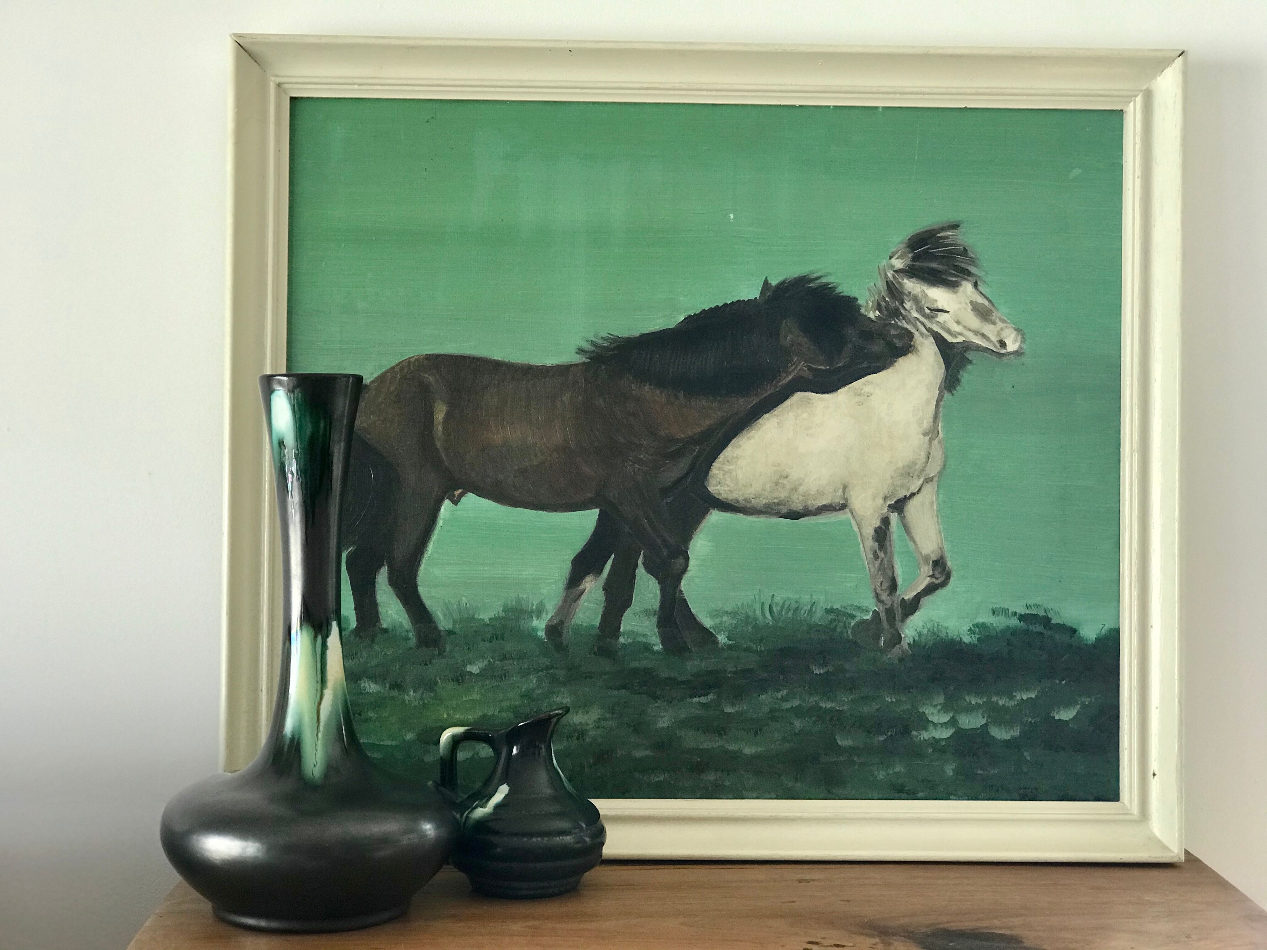 Vintage horses painting