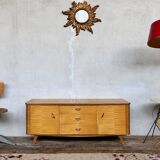 Vintage TV unit with tapered legs in Scandinavian style.