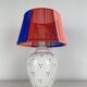 Lampe vintage céramique et abat-jour scoubidou