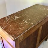 Chest of drawers in oak and pink marble 50s