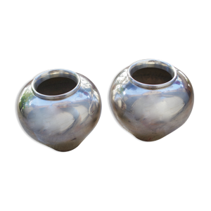 Paire de vases en métal
