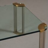 Vintage bronze and glass small coffee table by Peter Ghyczy, Germany 1970s