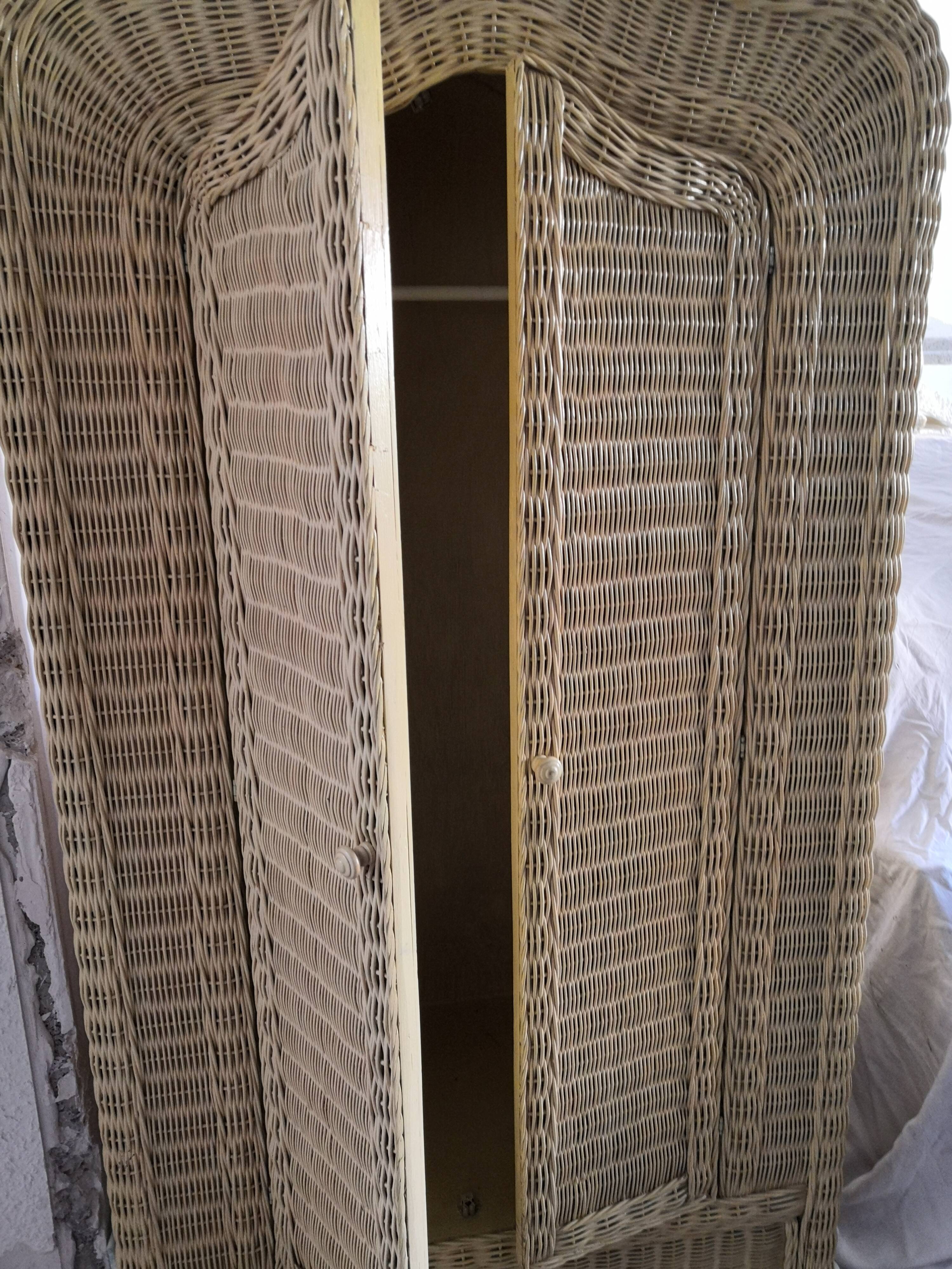 Vintage Rattan Wardrobe 1970s