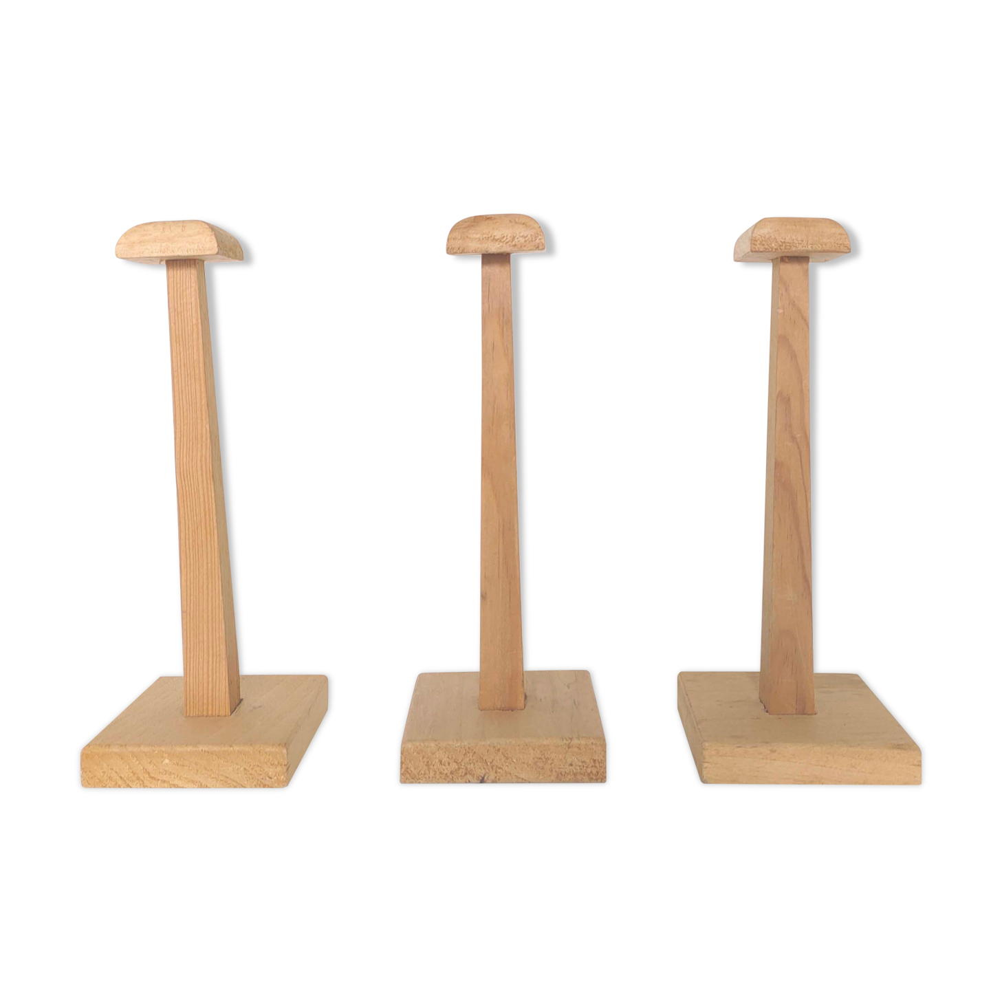 Trio wooden hats holders