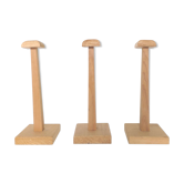 Trio wooden hats holders