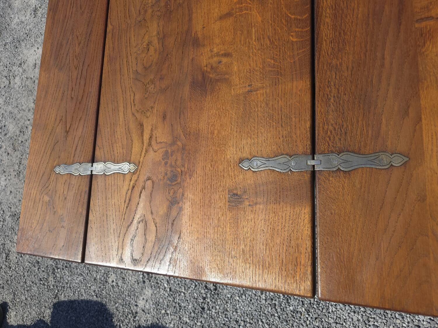 Table de ferme en chêne avec abattants