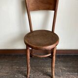 Set de 4 chaises bistrot Fischel en bois courbé chapeau de gendarme 1920
