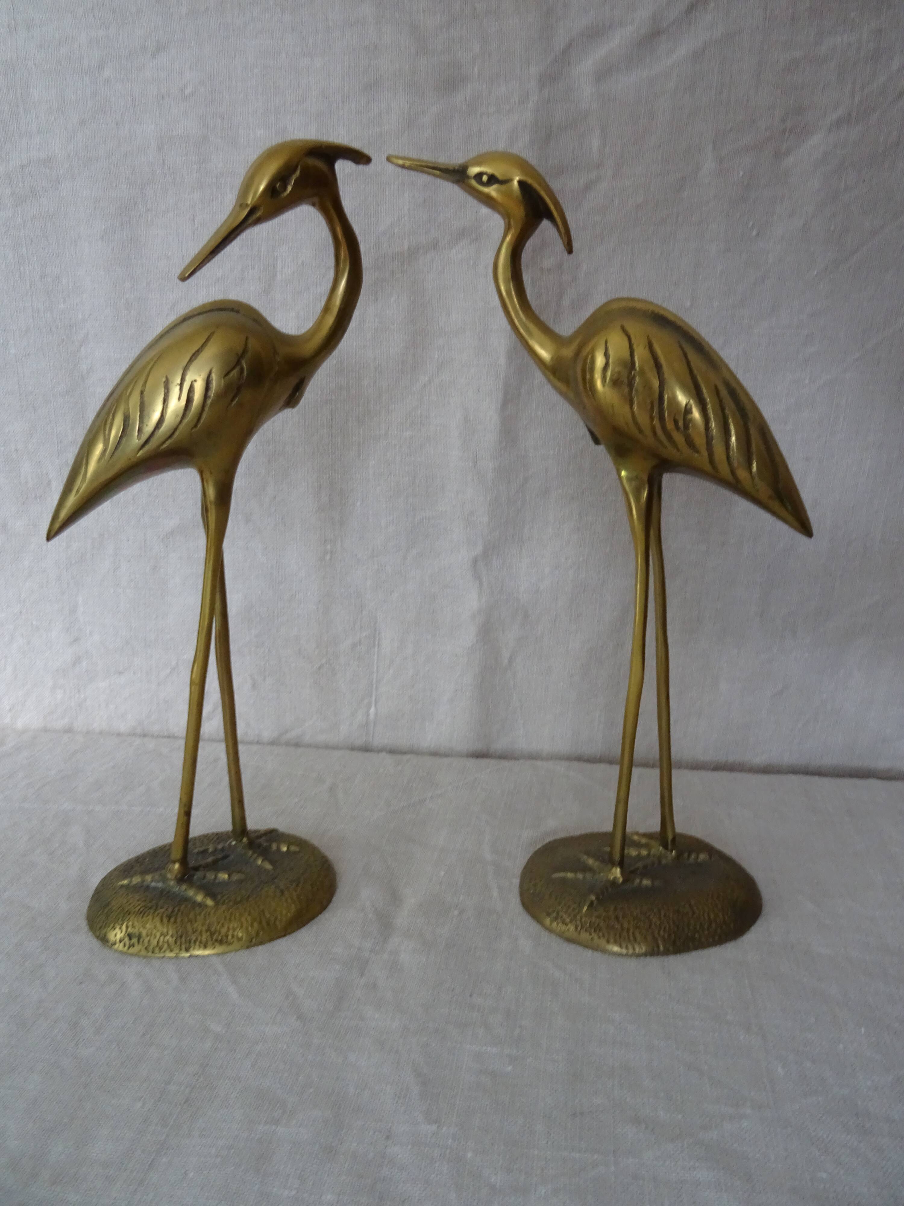 Pair of waders brass birds