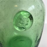 Green blown glass biot jar