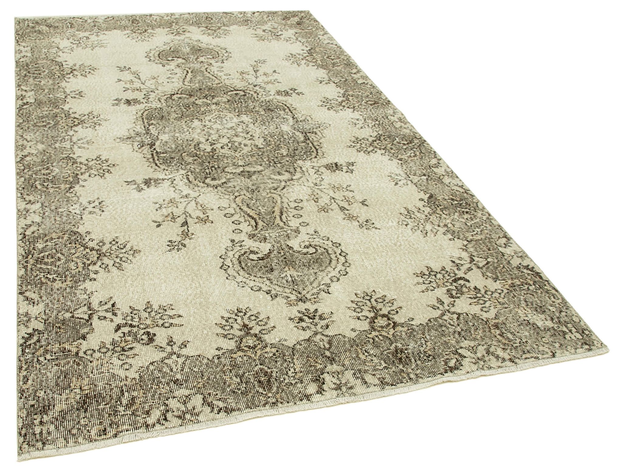 Tapis beige turc noué à la main 156 cm x 257 cm