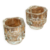 Pair of vintage glass candlesticks