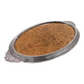 Art Deco burl wood tray, France 1930s