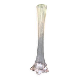 Art Deco pale pink glass faceted soliflore